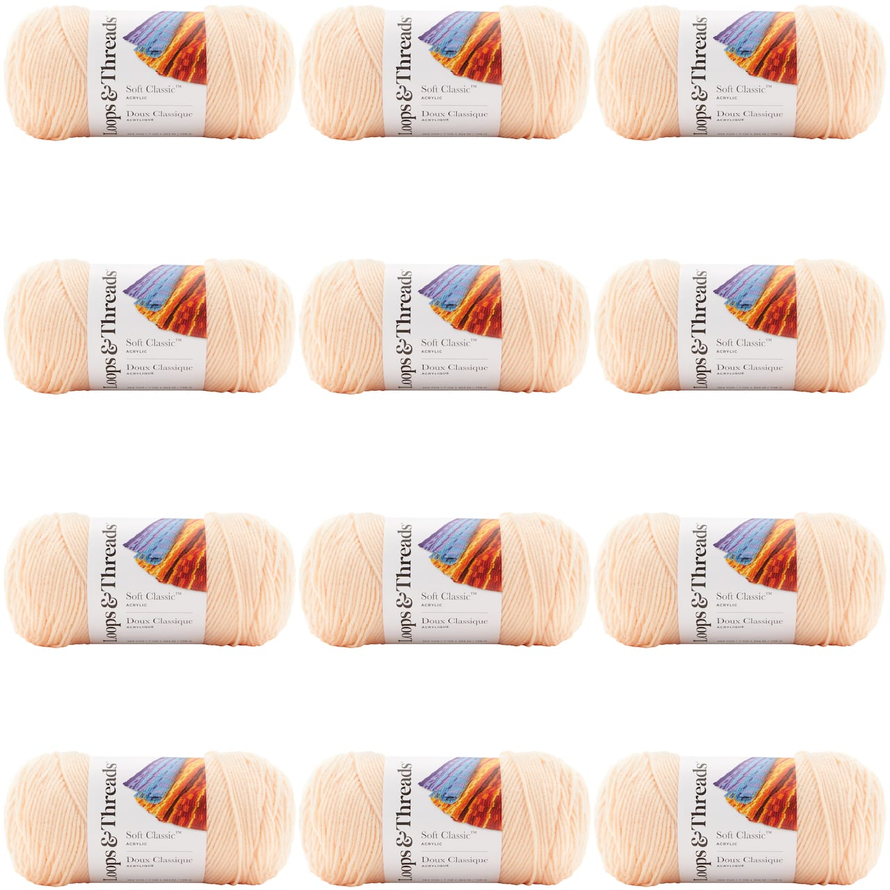 12 Pack: Soft Classic™ Solid Yarn by Loops & Threads®